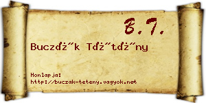 Buczák Tétény névjegykártya